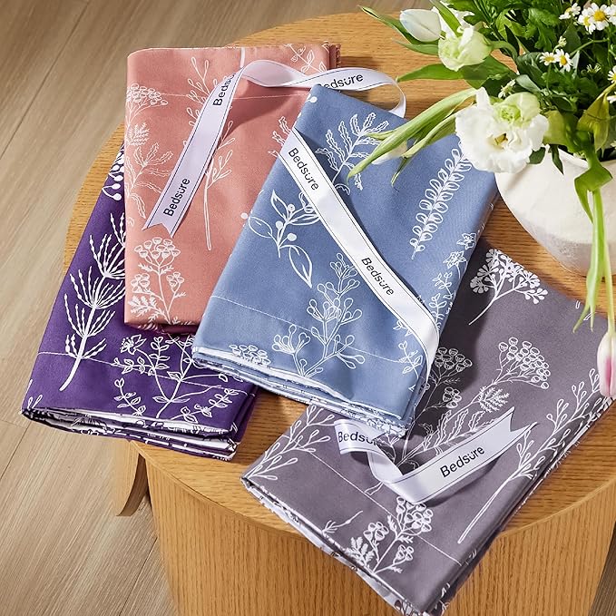 Bedsure Full Comforter Set - Grayish Purple Bed Set, 3 Pieces Cute Floral Bedding, 1 Soft Reversible Botanical Flowers Comforter and 2 Pillow Shams