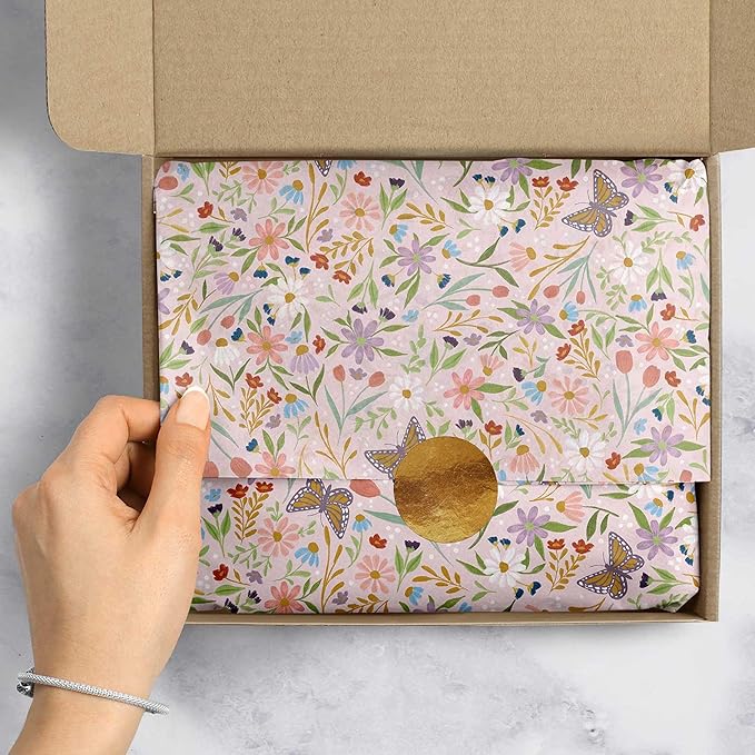 Colors of Rainbow - Meadow - 12 Sheets, 20 inch X 29 inch - Italian Print Tissue Paper for Decoupage Gift Basket Gift Bag Party Crafts (Meadow)