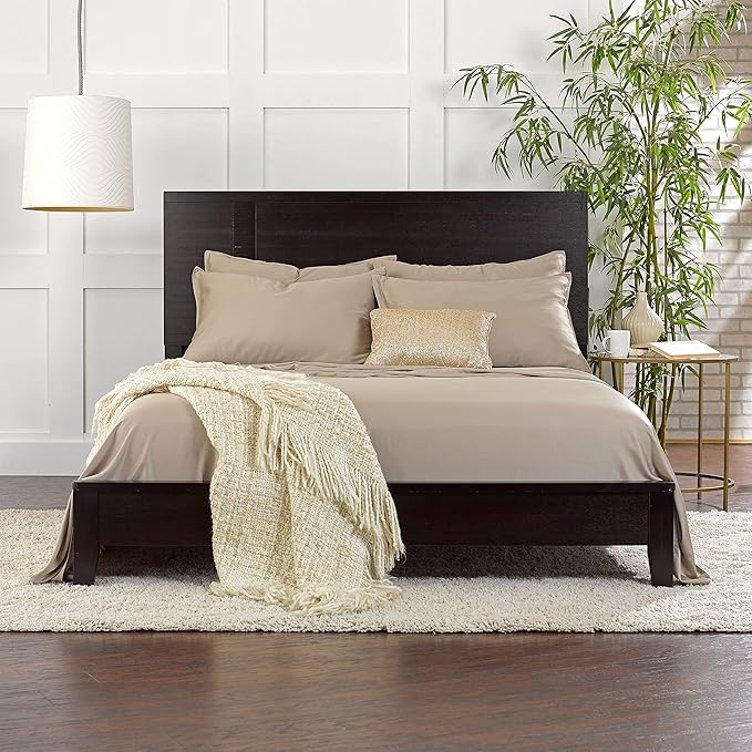 Pure Bamboo California King Sheets, Genuine 100% Organic Viscose Derived from Bamboo Bed Sheet Set, Soft & Cooling, Double Stitching, 2 Year Quality Promise (California King, Sand)