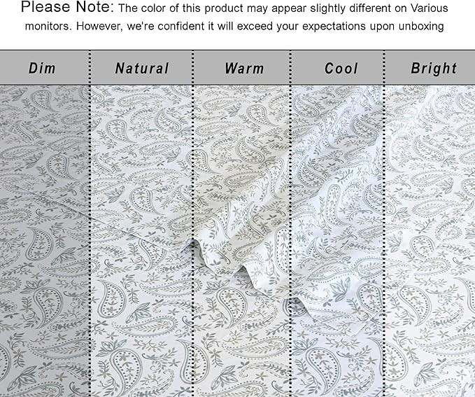 RUVANTI 100% Organic Cotton Sheets Full Size, Percale Weave, GOTS Certified, 4-Piece Set, Deep Pocket 15", Crisp & Breathable, Soft Durable Bedding, Sábanas Algodón Orgánico – Ornate Oasis