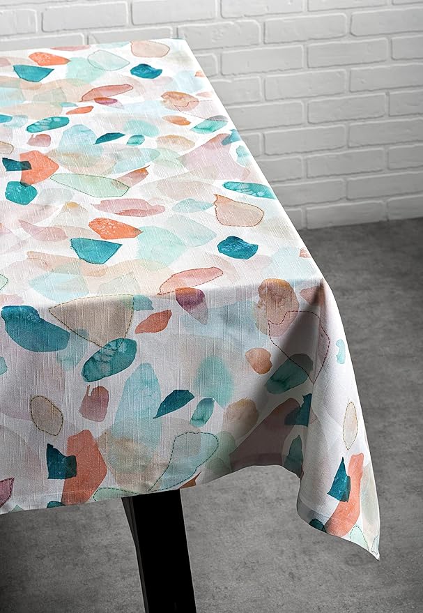 Maison d' Hermine Table Cloth Square Table 100% Cotton 60 x 60 Inches Tablecloth Reusable Decorative for Dining Room, Farmhouse, Home, Party, Festive & Wedding Spring Summer - Summer Picnic
