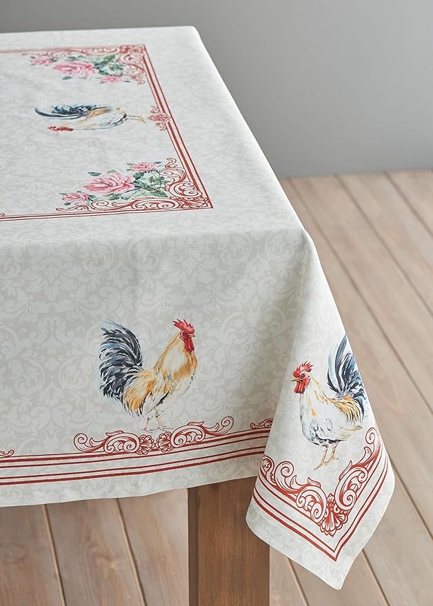 Maison d' Hermine Table Cloth Rectangle Table 100% Cotton 60 x 108 Inches Tablecloth Reusable Decorative Everyday Use for Dining Room, Farmhouse, Home Party, Festive & Wedding Spring Summer - Campagne