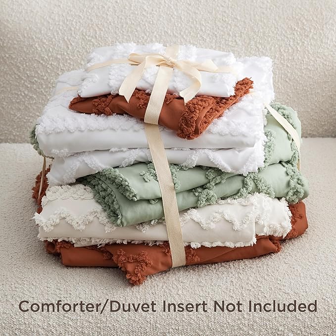 Bedsure Boho Duvet Cover Cal King Size, Soft & Comfortable Elegant Design Boho Bedding for Decoration, Machine Washable Comforter Cover for All Seasons,Includes 1 Duvet Cover & 2 Pillow Shams,Beige