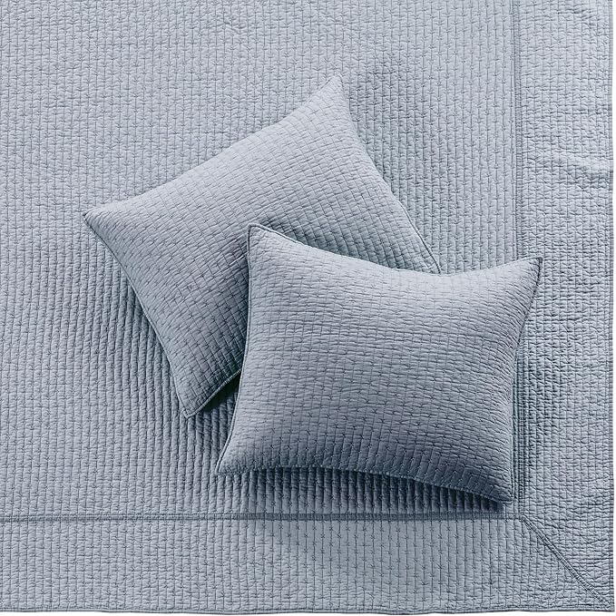 Levtex Home - Cross Stitch Bedspread Set - Queen Bedspread and Two Standard Shams - Cross Stitch Pattern - Bedspread (104X106in.) and Sham (20x26in.) - Cotton