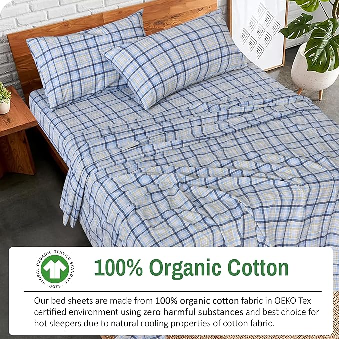 RUVANTI 100% Organic Cotton Sheets Split King, Percale Weave, GOTS Certified, 5-Piece Set, Deep Pocket 15", Crisp & Breathable, Soft Durable Bedding, Sábanas Algodón Orgánico – Pastel Print