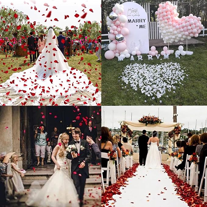 1000 PCS Separated Artificial Gradient Pink Rose Petals for Romantic Night for her set,Faux Gradient Pink Flower Petals for Flower Girl Weddings Valentine Day Party Romantic Decoration(Ready-to-use)