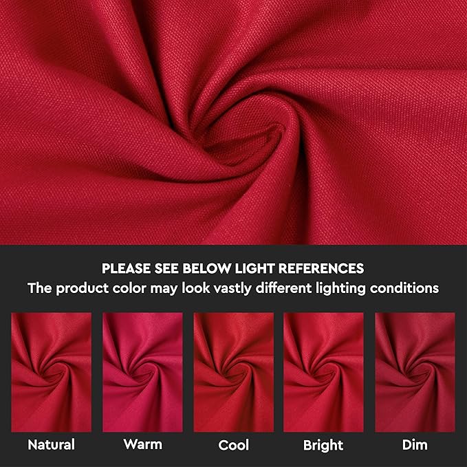Encasa XO Table Runner 13"x48" Long | Cotton Canvas Fabric | Deep Red Solid Color | Machine Washable & Durable