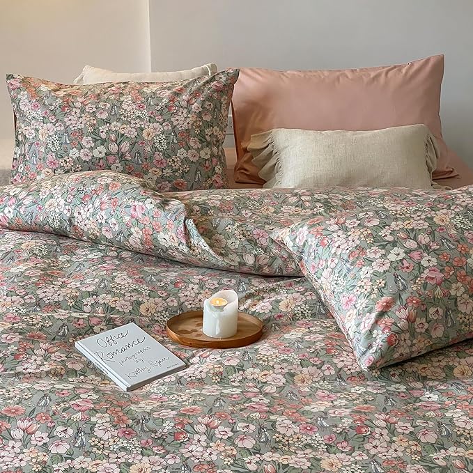 HighBuy King Size Comforter Set Multi Color Lightweight Floral Bedding Comforters with 2 Pillowcases All Season Fluffy Boho Chic Comforter Set King Size,Gift for Family