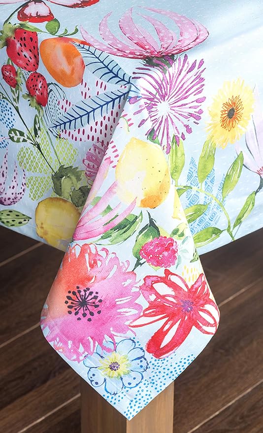 Maison d' Hermine Table Cloth Square Table 100% Cotton 60 x 60 Inches Tablecloth Reusable Decorative for Dining Room, Farmhouse, Home, Party, Festive & Wedding Spring Summer - Jardin D'Ete - Mint