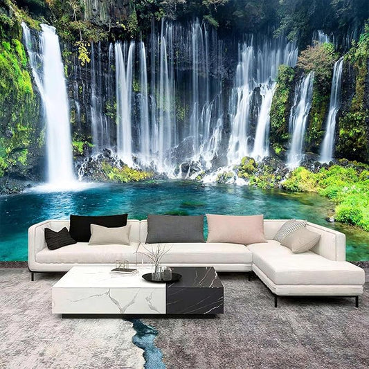 WFBHUA-Waterfall Wallpaper Peel and Stick Nature Lake Landscape Self Adhesive Wall Mural for Bathroom 157“x108