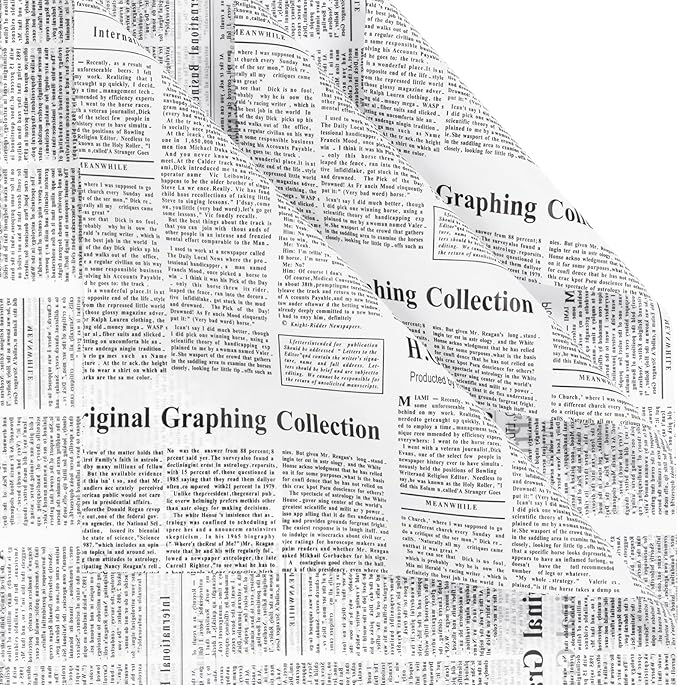 LeZakaa 20 Sheets Newsprint Flower Wrapping Paper, Waterproof Floral Bouquet Paper, White Newsprint Design for Valentine's Day, Mother's Day, Birthday Party, Bridal Shower, Wedding, Baby Shower