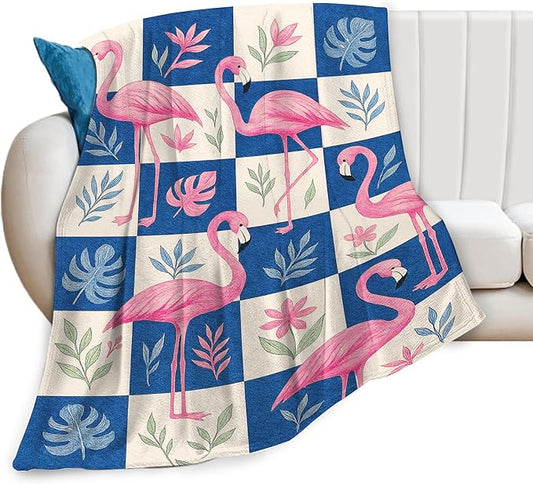 Flamingo Blanket Tropical Flamingo Throw Blanket Soft Cozy Fleece Fuzzy Stuffed Plush Flannel Animal Gifts for Girls Women Boys Kids Adults 50"X60"