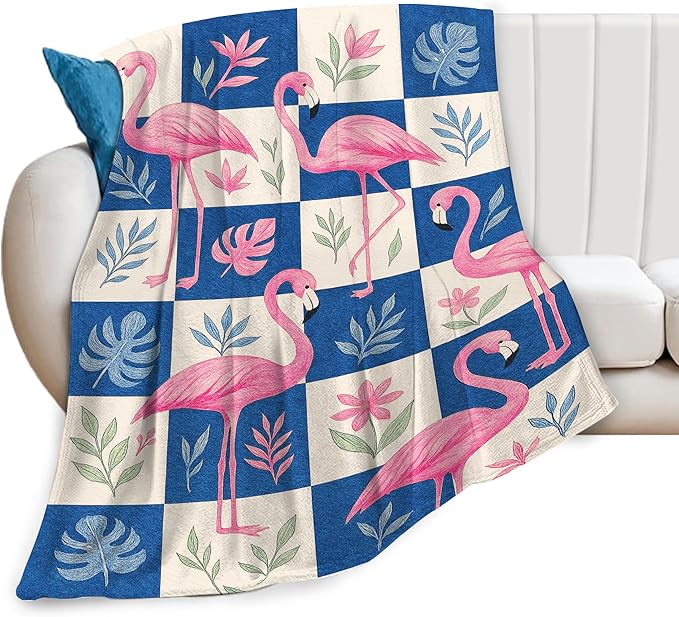Flamingo Blanket Tropical Flamingo Throw Blanket Soft Cozy Fleece Fuzzy Stuffed Plush Flannel Animal Gifts for Girls Women Boys Kids Adults 40''x50''