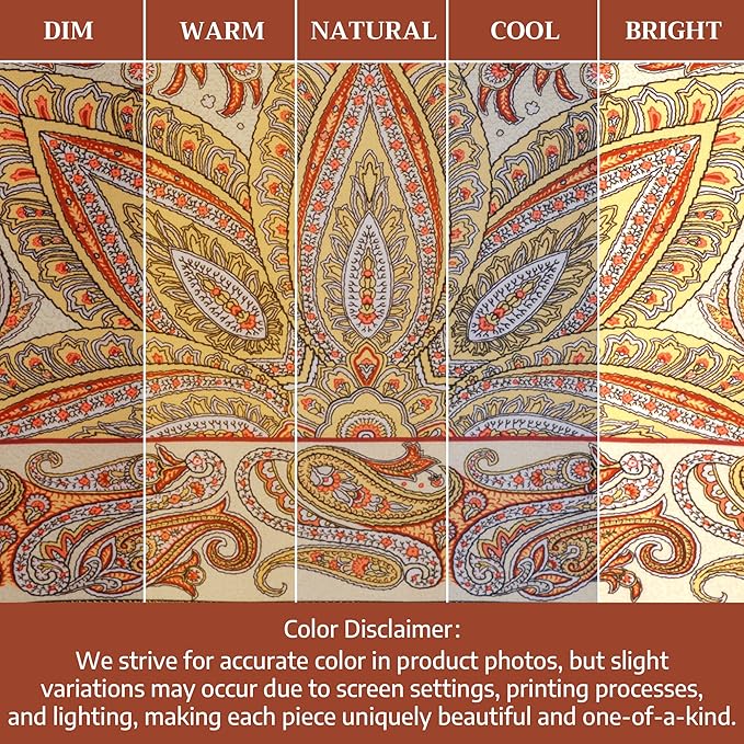 Maison d' Hermine Table Runner 100% Cotton Double Layer Table Runners 72 inches Long for Thanksgiving Christmas Decorations Home Kitchen Dining Party Wedding (Kashmir Paisley, 14.5" x 72")