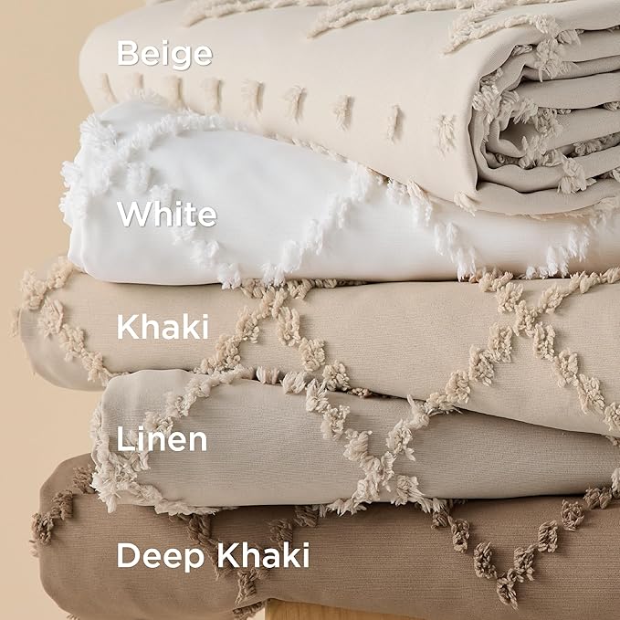 Bedsure Boho Duvet Cover King Size - Linen Breathable & Soft Boho Bedding, Machine Washable Comforter Cover for All Seasons, Includes 1 Duvet Cover 104"x90" with 2 Pillow Shams & Zipper Closure