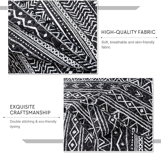 Travan 3-Piece King Quilt Set Striped Pattern Microfiber Soft Lightweight Bedding Set with Shams for All Season, Black Strips, King Size