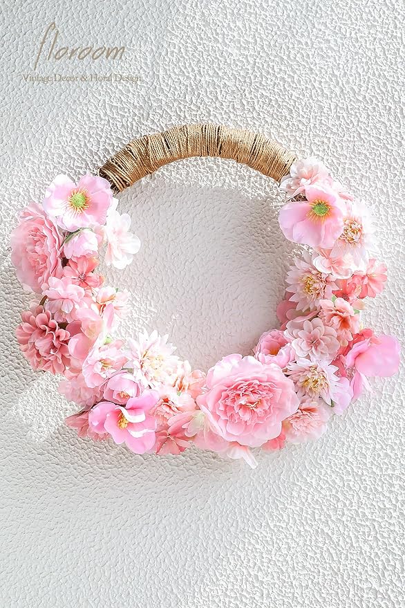 Floroom Mini Artificial Flower Heads Pink & Blush Fake Peony Daisy Rose Multicolor Small Faux Silk Flower Heads for Cake Craft Garland Wedding Party Graduation Cap DIY Home Decoration, 0.8"-3.6"
