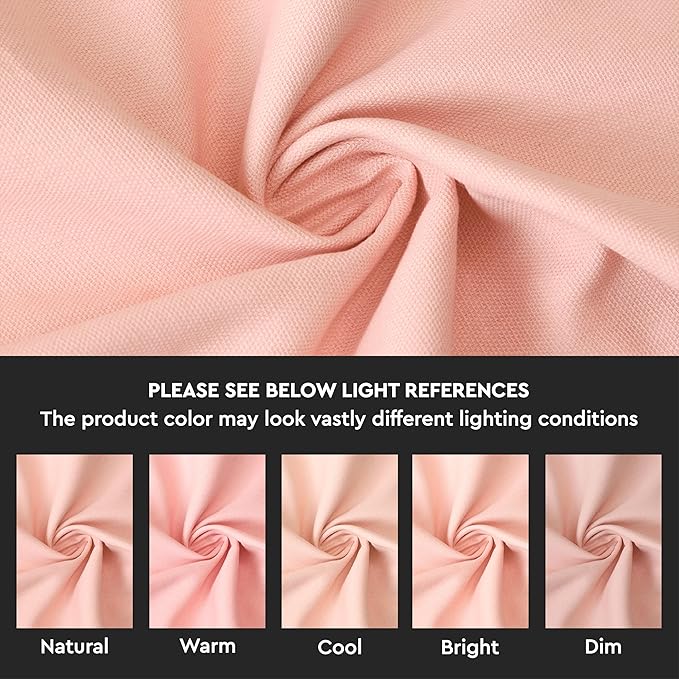 Encasa XO Table Runner 13"x104" Long | Cotton Canvas Fabric | Powder Pink Solid Color | Machine Washable & Durable