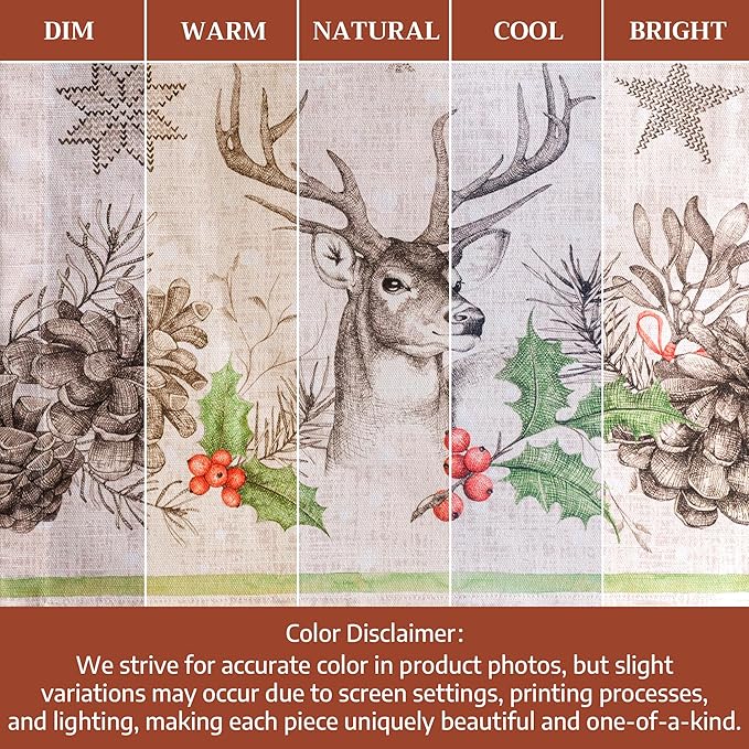 Maison d' Hermine Table Runner 100% Cotton Single Layer Table Runners 108 inches Long for Thanksgiving Christmas Decorations Home Kitchen Dining Party Wedding (Christmas Dew, 14.5" x 108")