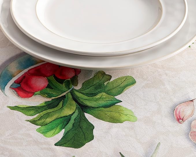 Maison d' Hermine Table Cloth Square Table 100% Cotton 60 x 60 Inches Tablecloth Reusable Decorative Everyday Use for Dining Room, Farmhouse, Home, Party, Festive & Wedding Spring Summer - Gourmand