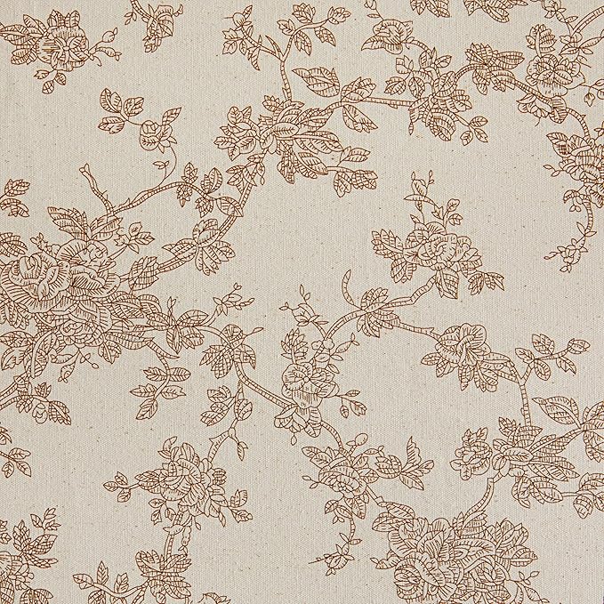 100% Cotton French Pastoral Table Runners, 13x60 Inch Brown Farmhouse Table Runners 60 Inches Long, Vintage Flowers Print Home Decors