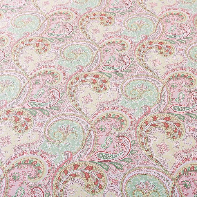 FADFAY Egyptian Cotton Sheets Twin Pink Paisley Bedding Sets Deep Pocket Fitted Sheet Set 800TC Soft Skin-Friendly Natural Bed Sheets (4Pcs, Twin Size)