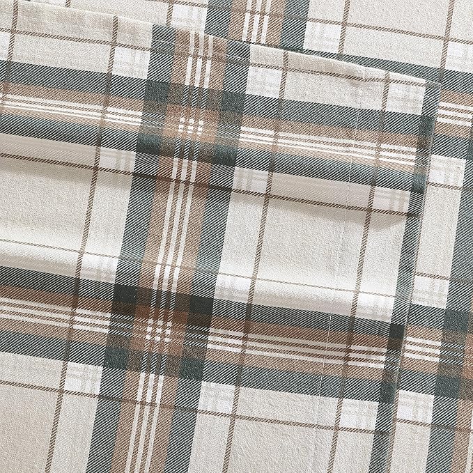 Eddie Bauer - Flannel Sheets Full Size, Anti-Pilling & Wrinkle Resistant Cotton, Touchably Soft for All-Season Comfort - Bed Sheets with Matching Pillowcases & Fitted Sheet (Edgewood Plaid Green)