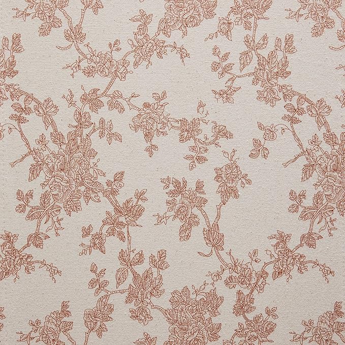 100% Cotton French Pastoral Table Runners, 13x90 Inch Terracota Farmhouse Table Runners 90 Inches Long, Vintage Flowers Print Home Decors