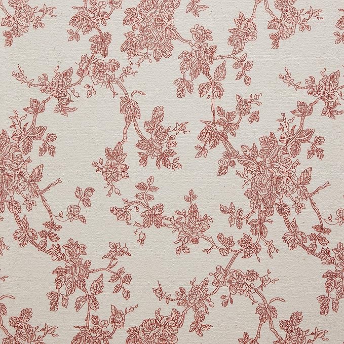 100% Cotton French Pastoral Table Runners, 13x48 Inch red Farmhouse Table Runners 48 Inches Long, Vintage Flowers Print Home Decors