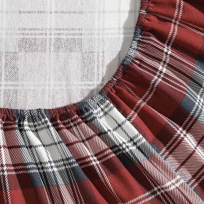Eddie Bauer - Twin Bed Sheets, Cotton Flannel Bedding Set with Matching Pillowcase, Brushed for Extra Softness, Deep Pocket, Oeko-Tex Certified (Heartland Plaid Red)