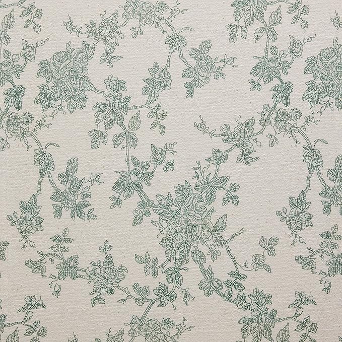 100% Cotton French Pastoral Table Runners, 13x36 Inch Vintage Green Farmhouse Table Runners 36 Inches Long, Vintage Flowers Print Home Decors
