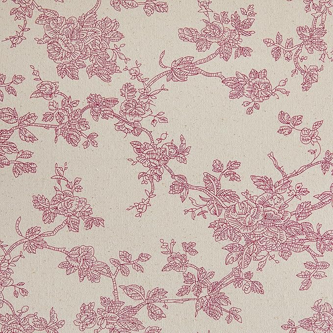 100% Cotton French Pastoral Table Runners, 13x90 Inch Pink Farmhouse Table Runners 90 Inches Long, Vintage Flowers Print Home Decors