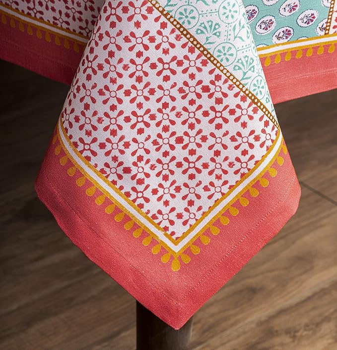 Maison d' Hermine Table Cloth Square Table 100% Cotton 60 x 60 Inches Tablecloth Reusable Decorative Everyday Use for Dining Room, Farmhouse, Home, Party, Festive & Wedding Spring Summer - Provence