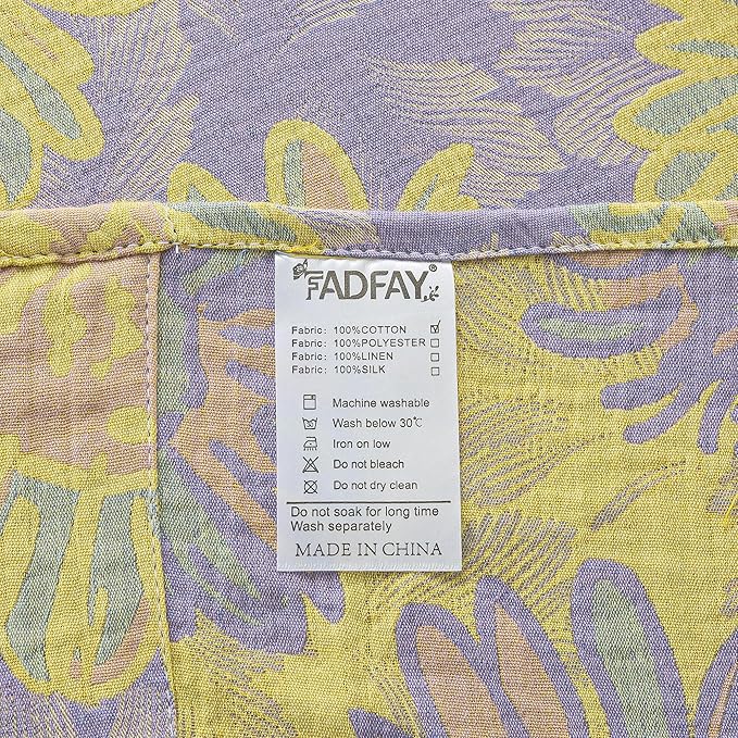 FADFAY Sunflower Sheets Set King Vintage Yellow Purple Floral Bedding Shabby Farmhouse Bedding Super Soft Washed Double -Layer Muslin Sheets 100% Cotton Deep Pocket Fitted Sheet 4Pcs, King Size