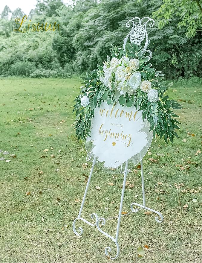 Wedding Arch Flowers, Artificial Flowers for Decoration, Large Flower Swag for Boho Styles Wedding Ceremony Floral Decor - Pack of 2