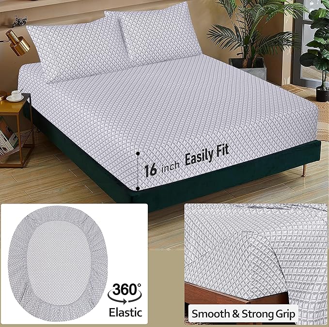 RUVANTI 100% Cotton Twin XL Sheet Sets, 3 Pieces, Soft & Breathable Percale Weave Bedding, Deep Pocket 16", Hotel Standard, Crisp Cool Feel, Durable, Perfect Size Floral Sheets, Idiomatic Expression