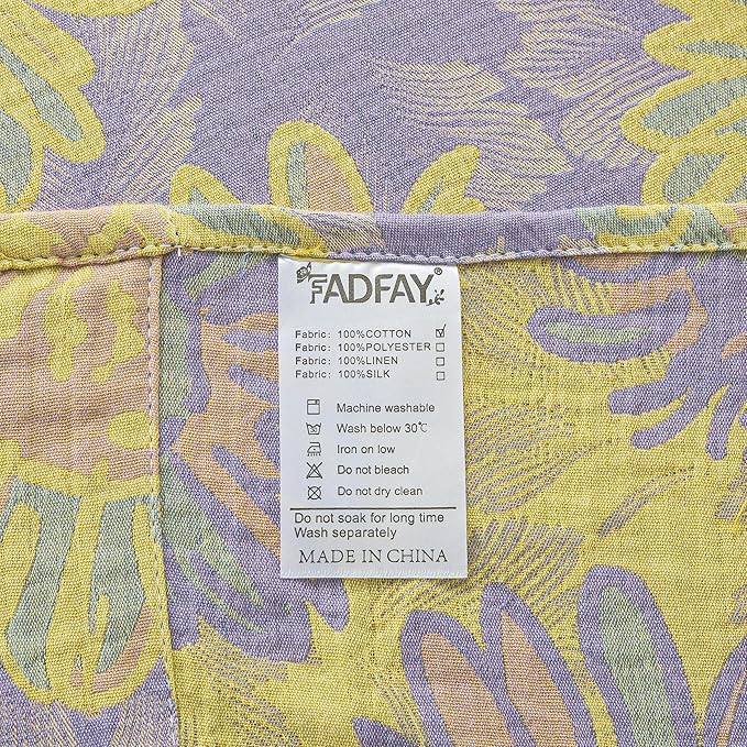 FADFAY Sunflower Sheets Set Queen Vintage Yellow Purple Floral Bedding Shabby Farmhouse Bedding Super Soft Washed Double -Layer Muslin Sheets 100% Cotton Deep Pocket Fitted Sheet 4Pcs, Queen Size