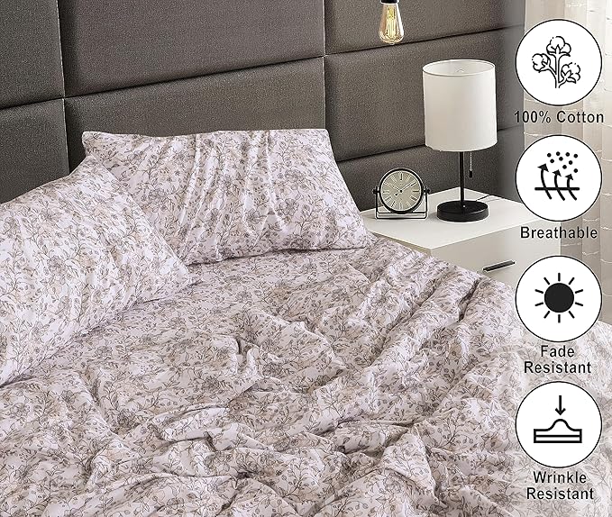 RUVANTI Flannel Sheets Full Size - 100% Cotton Double Brushed Bed Sheets Set, Deep Pockets 16 Inches, All Seasons Breathable & Extra Soft Full Sheets, Warm & Cozy, 4 Piece, Shallow