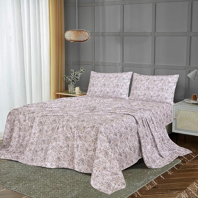 RUVANTI Flannel Sheets Full Size - 100% Cotton Double Brushed Bed Sheets Set, Deep Pockets 16 Inches, All Seasons Breathable & Extra Soft Full Sheets, Warm & Cozy, 4 Piece, Shallow