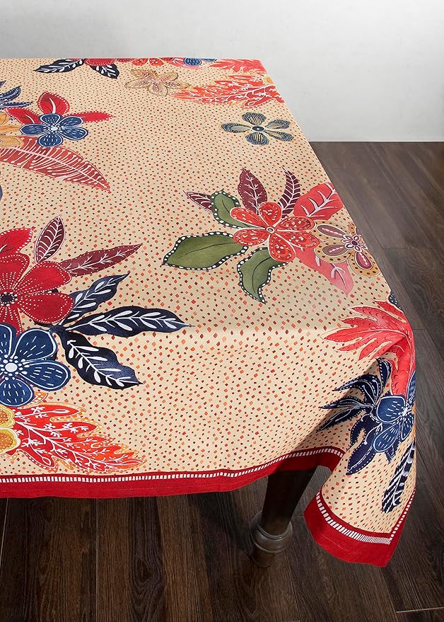 Maison d' Hermine Table Cloth Rectangle Table 100% Cotton 54 x 72 Inches Fall Tablecloth Reusable Everyday Use for Thanksgiving Christmas Decorations Dining Farmhouse Party (Kalahari)