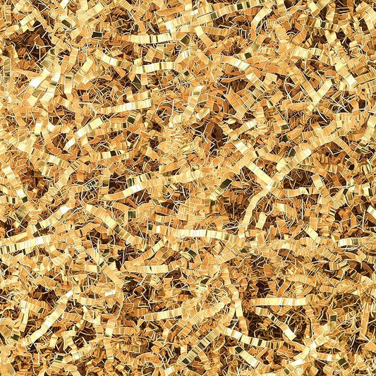 Uptotop 1/2 LB Crinkle Cut Paper Shred Filler for Gift Wrapping Basket Filling, Birthday, Christmas, Thanksgiving, Wedding, Mother's Day, Glitter Gold